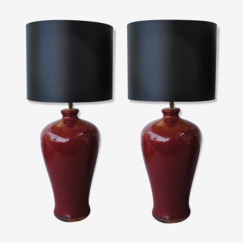 Pair of lamps, ceramic feet from Yxing in China