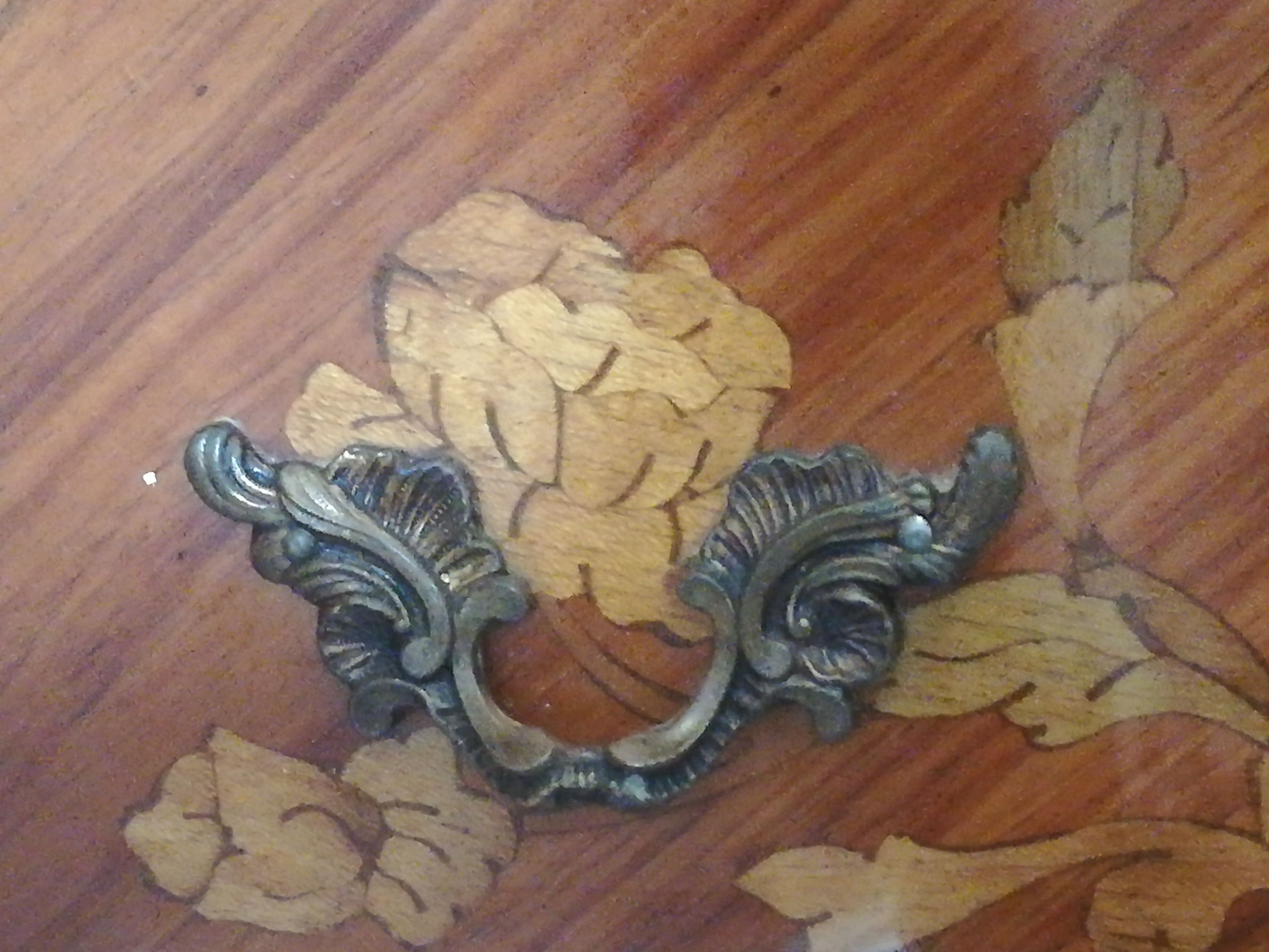 Pair of Louis XV style bedside tables in marquetry