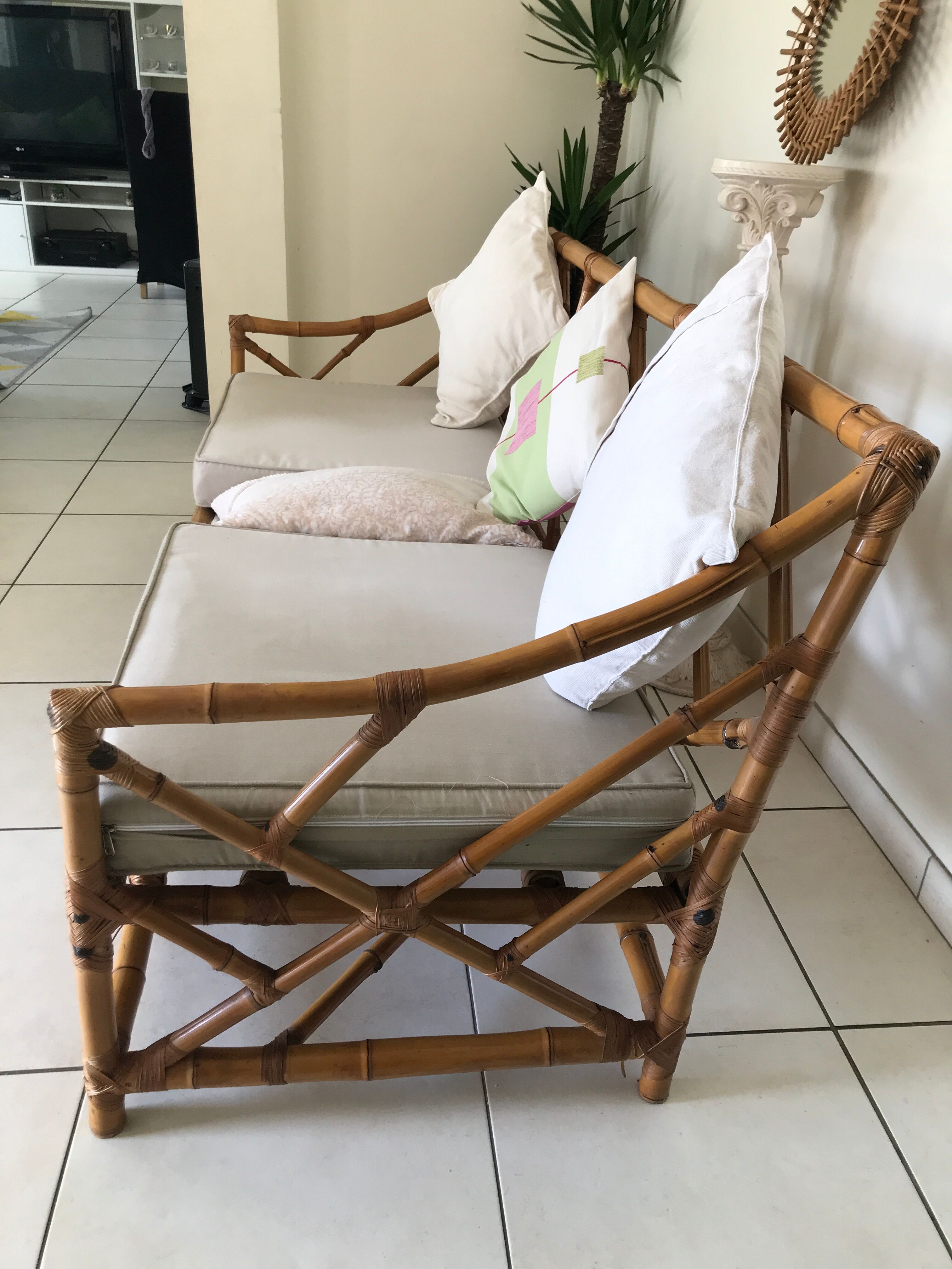 3-seater bamboo sofa 50/60