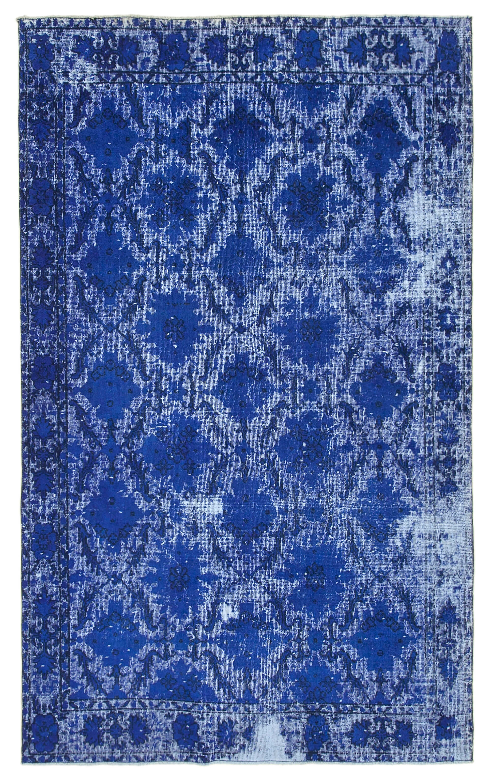 Handmade rustic anatolian 1970s 173 cm x 281 cm blue rug