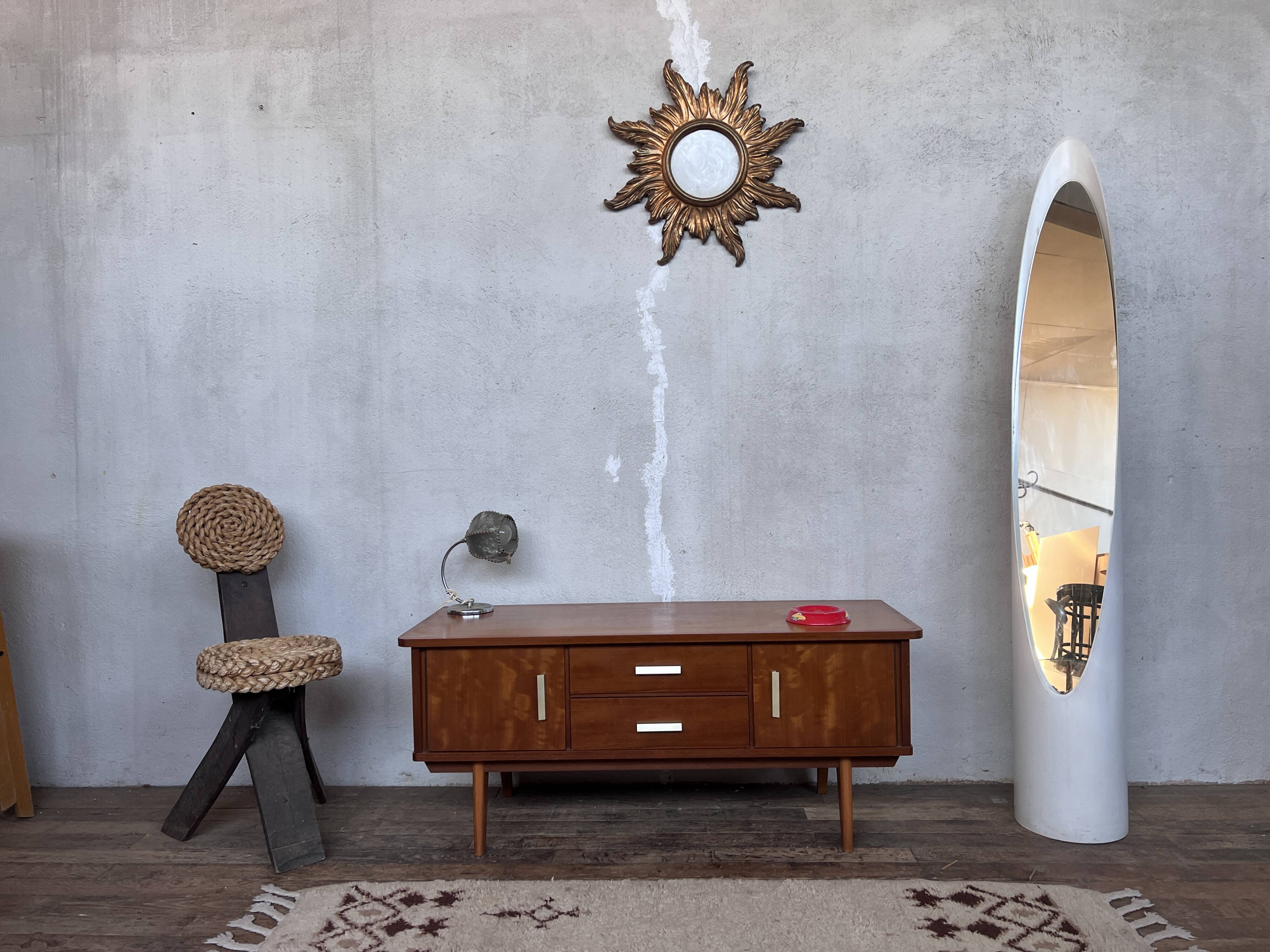 TV cabinet - hifi - vintage sideboard - teak - 50/60 - compass feet