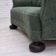 1960s, Danish 3-seater sofa, green furniture wool, oak wood.