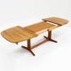 Table à manger ovale extensible vintage danoise en teck massif des années 1960