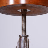 Restored Bauhaus Stool, Mücke Melder, Beech, Chrome-Plated Steel, Czechia, 1930s