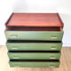 Compass leg chest of drawers in fig tree green