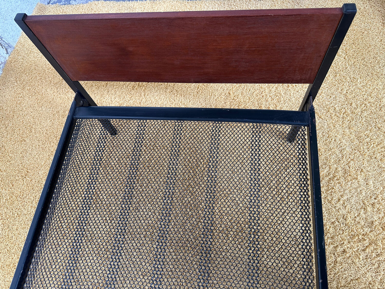 Daybed or Scandinavian single bed with teak veneer.