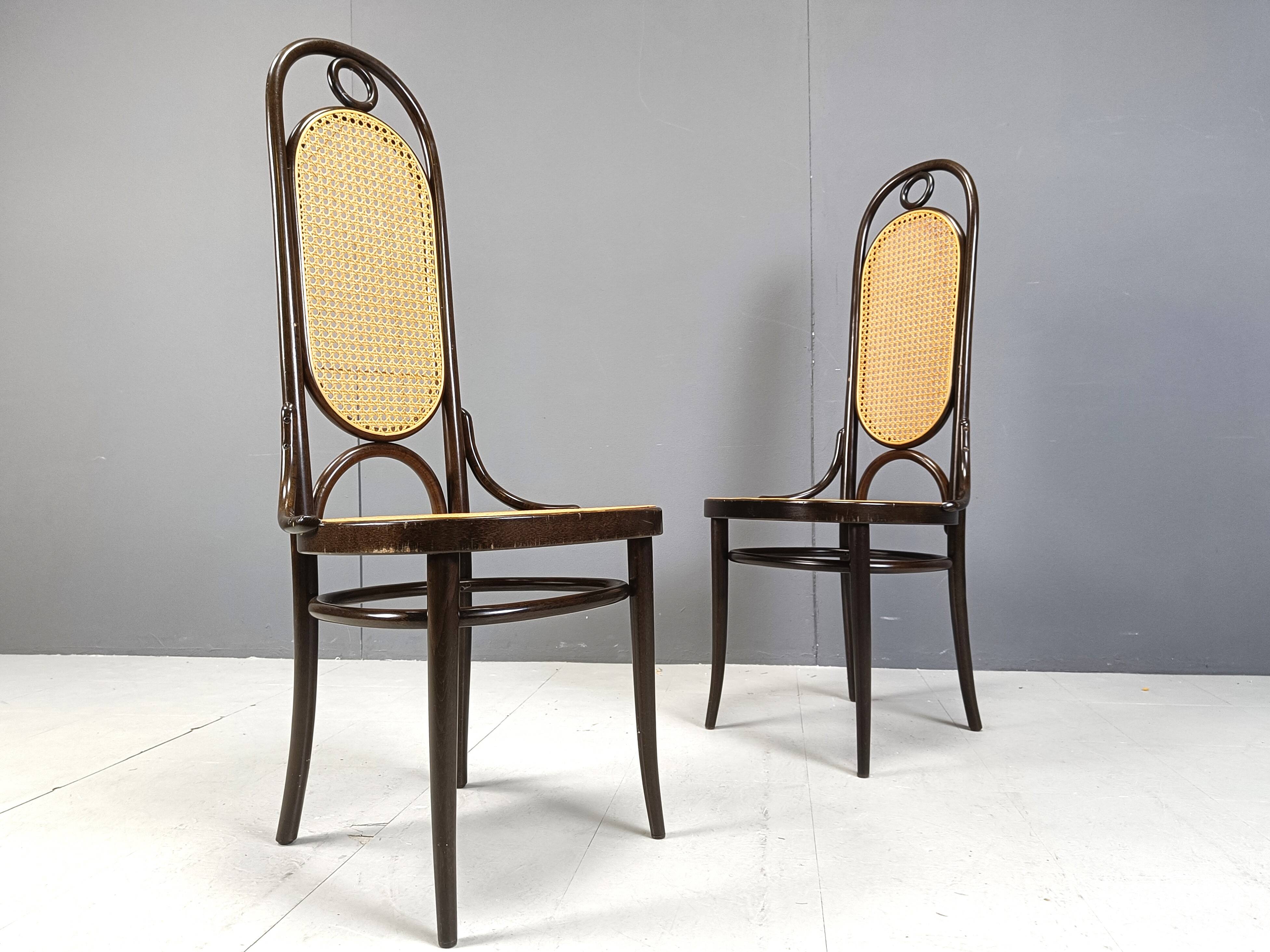 Thonet no. 207 dining chairs 'Long John', set of 8, 1980