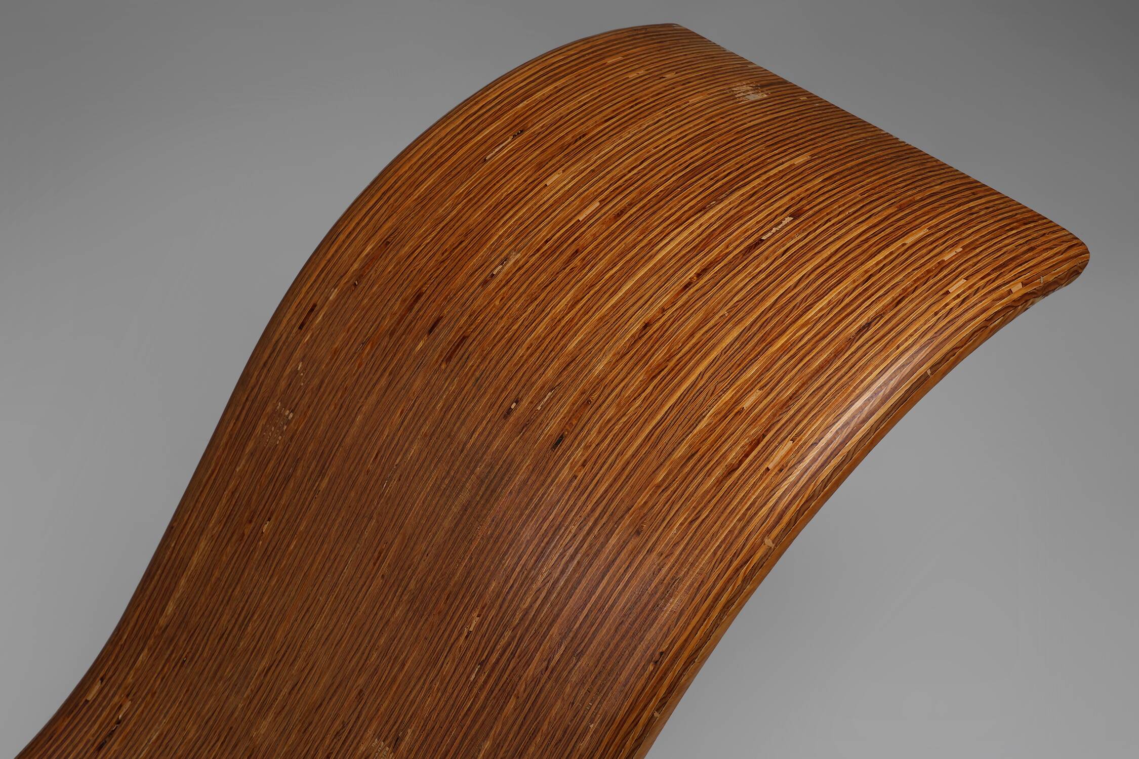 Mid-century stack-laminated lounge chair by Tiller Lesser, Germany 1990