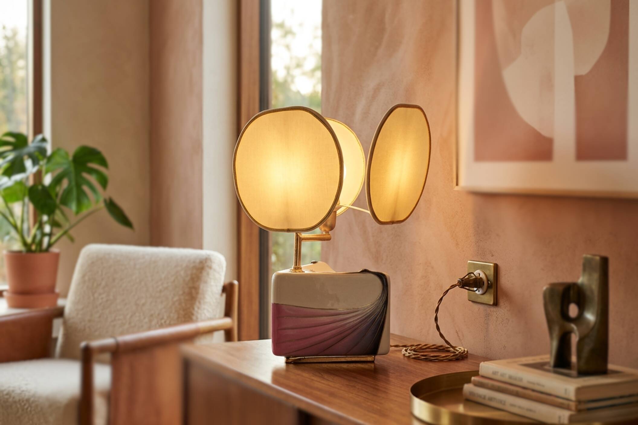 Lampada da tavolo anni '70, realizzata dalla rinomata manifattura ceramica