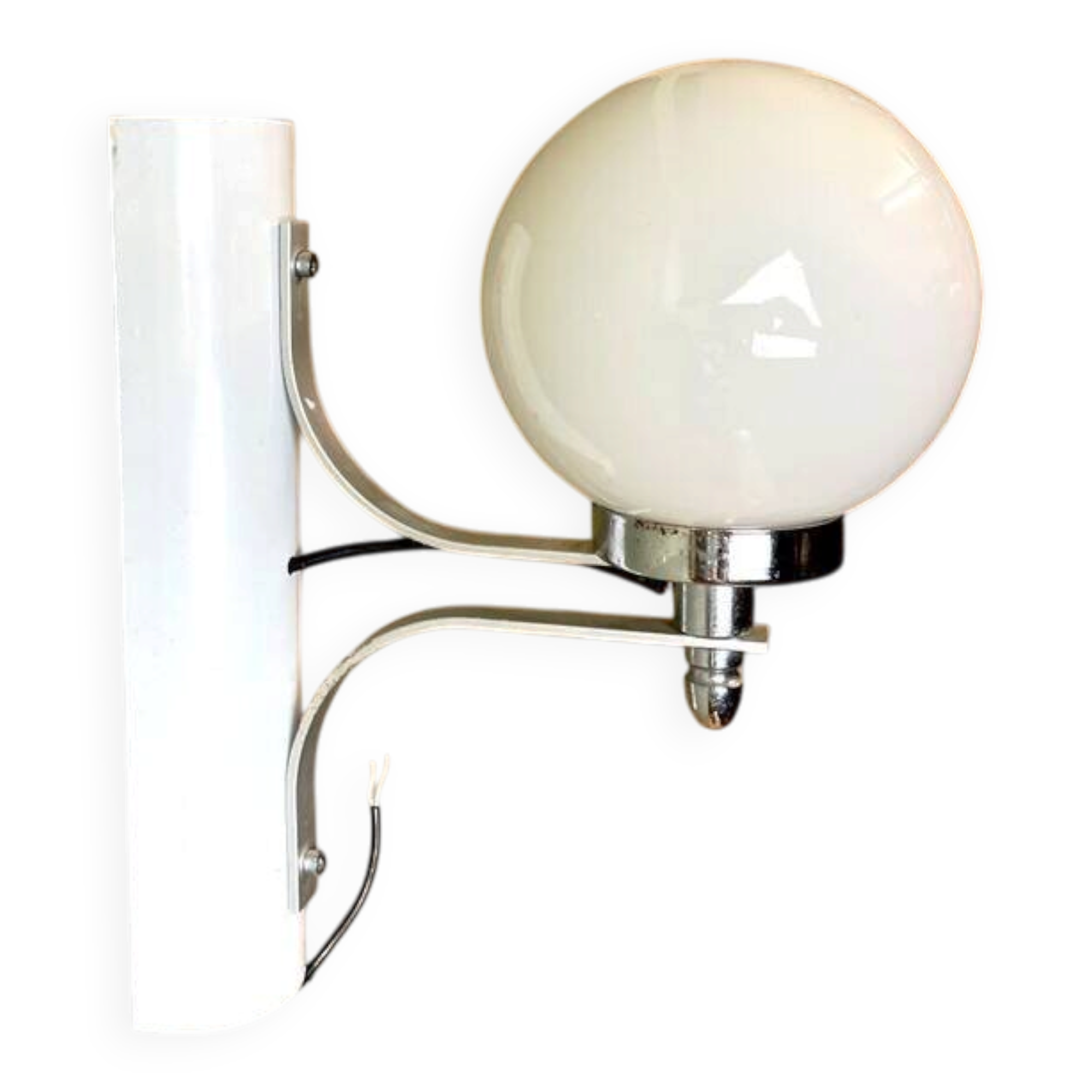 Opaline white glass wall sconce light