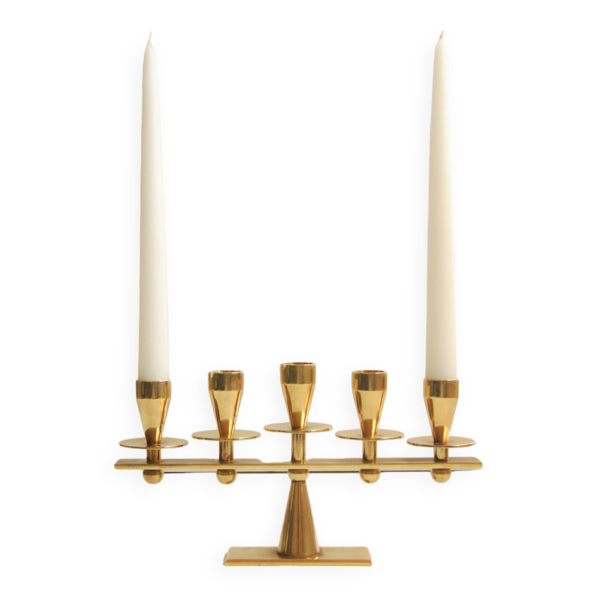Rare mid-century modern brass candle hold from KARA Denmark 1960s.