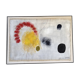 Tableau abstrait sur toile de lin dans le goût de Joan Miro