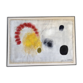 Large abstract painting on linen canvas DLG Joan Miro