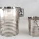 Champagne bucket and ice bucket, Luc Lanel for Christofle model Ondulation.