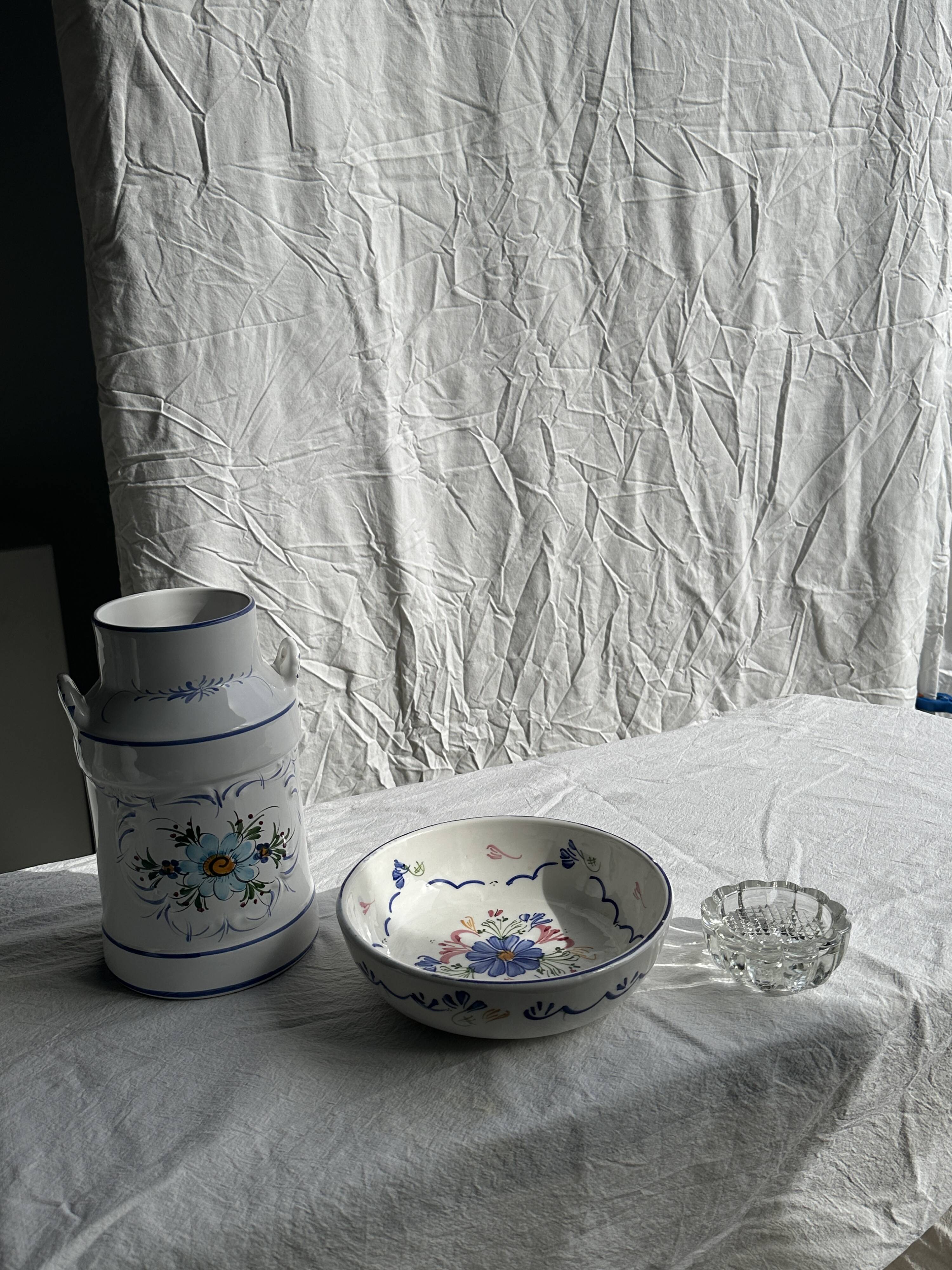 Small glass ashtray in the shape of a flower France Reims Brand MO