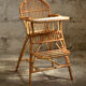 Chaise haute en rotin vintage