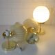 Set Of 3 Art Deco Semi Flush Ceiling Lights | 1940s Beige Hand Blown Glass