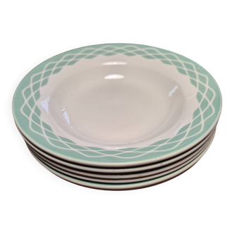 6 deep plates Digoin Sarreguemines Lola collection