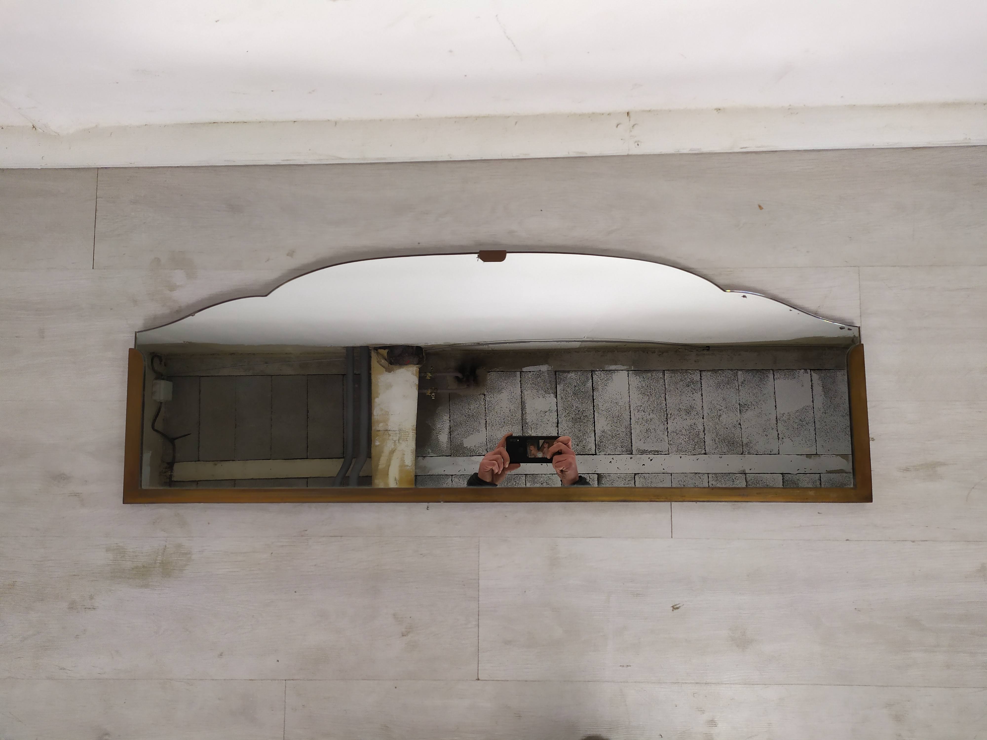 Brass art deco mirror