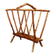 Solid wood magazine rack in rustic style