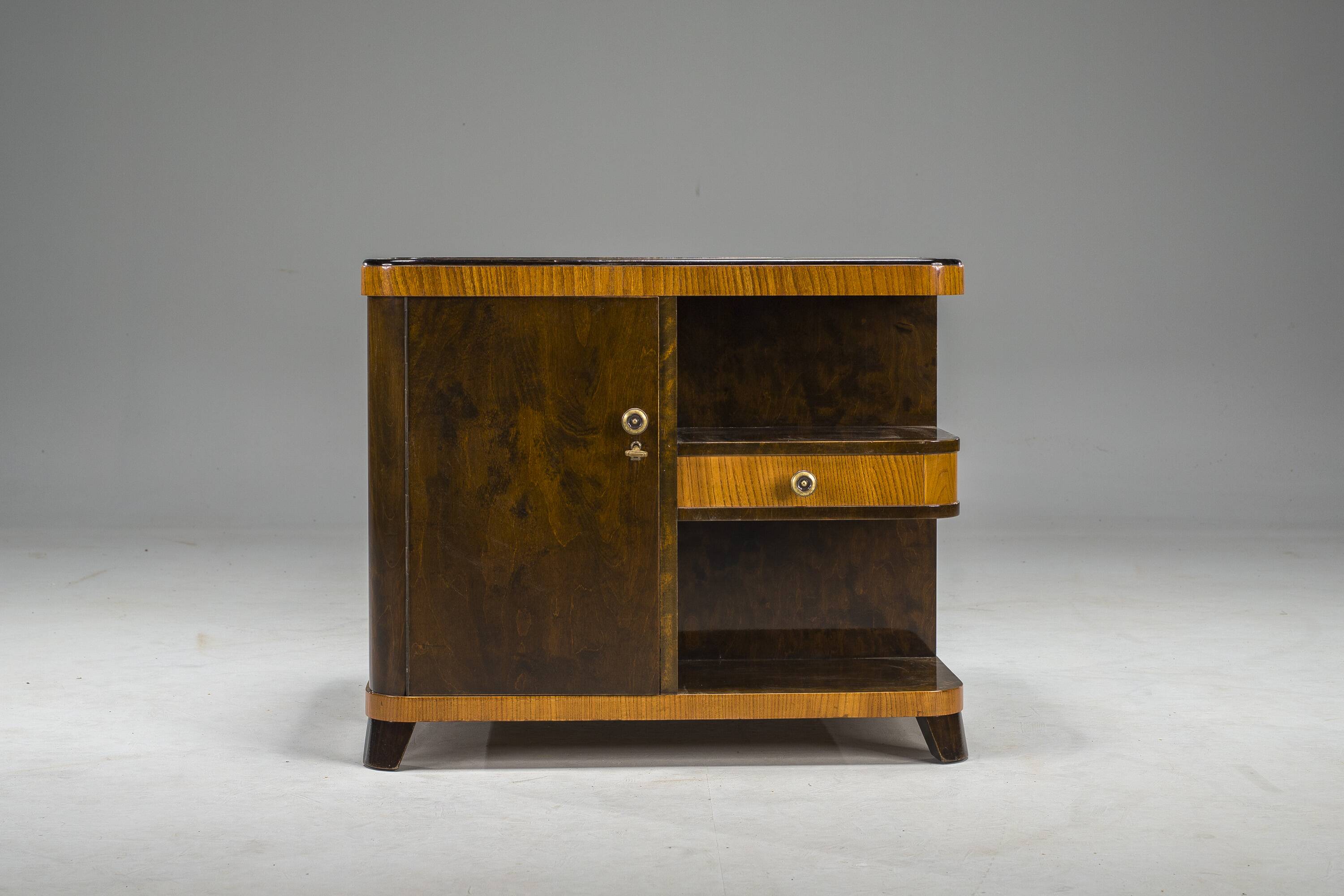 Art Deco Bar Cabinet with Inlays, 1930s