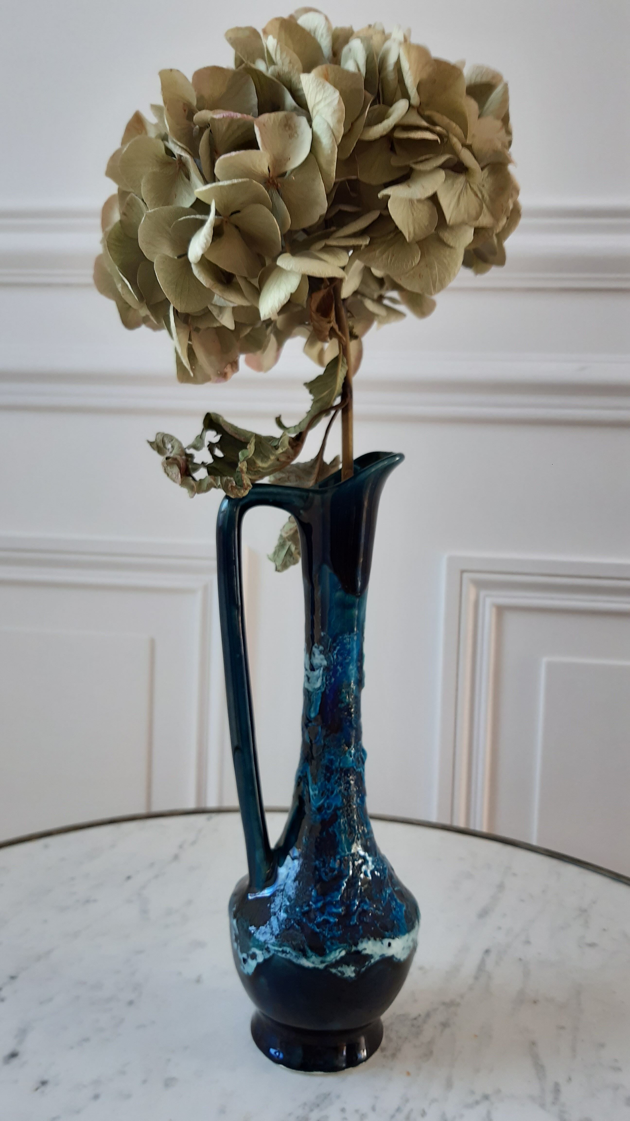 Fat Lava blue ceramic vase 60s