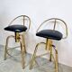 Tabourets de bar en laiton design vintage 'style régence hollywoodienne'
