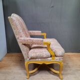 Pair of louis xv style upholstered armchairs