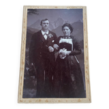 Old photograph of Swiss bride and groom