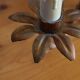 3-light flower bouquet chandelier in gilded bronze painted metal