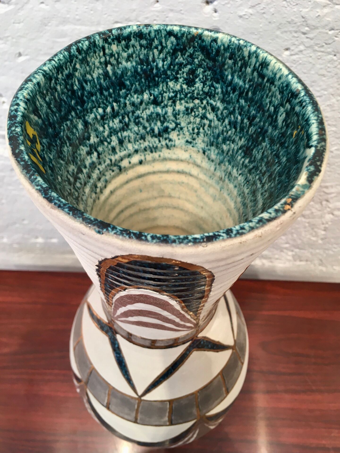 Signed Accolay ceramic vase, France 1950