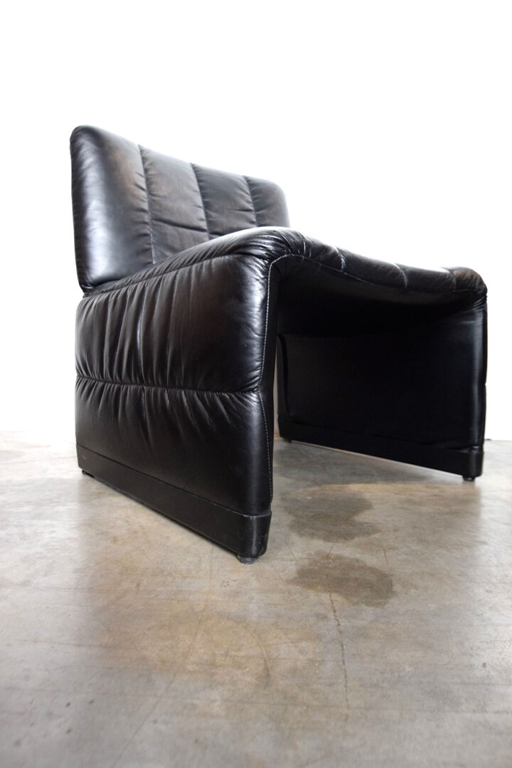 Fauteuil skaï vintage 1970