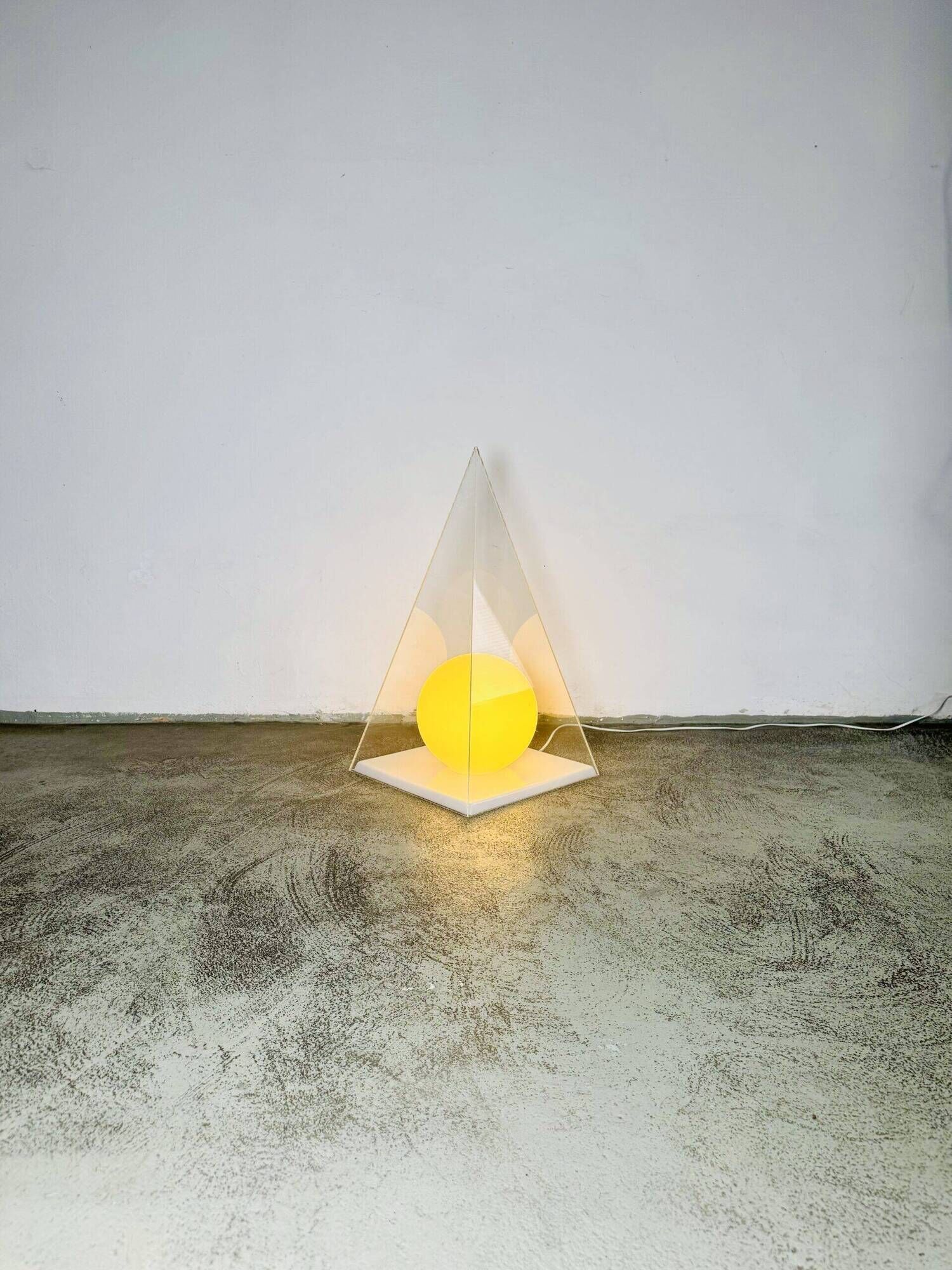 Pyramid & Glass Sphere Table Lamp By Harco Loor For Harco Loor Design, The Netherlands 1980S