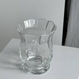 Small vintage glass vase in the shape of a stylized flower H15