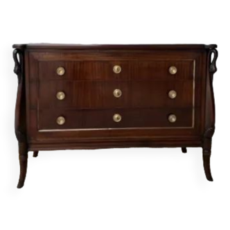 Empire style chest of drawers with gooseneck
