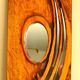 Carved wooden mirror, signed P. Guallino, "le passage", brutalist design from the 80s