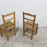 Pair of rustic chairs in solid ash