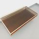 Vintage coffee table in smoked glass, chromed metal and magnifying glass from the 70s