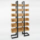 Severin library 3 oak and matte black steel