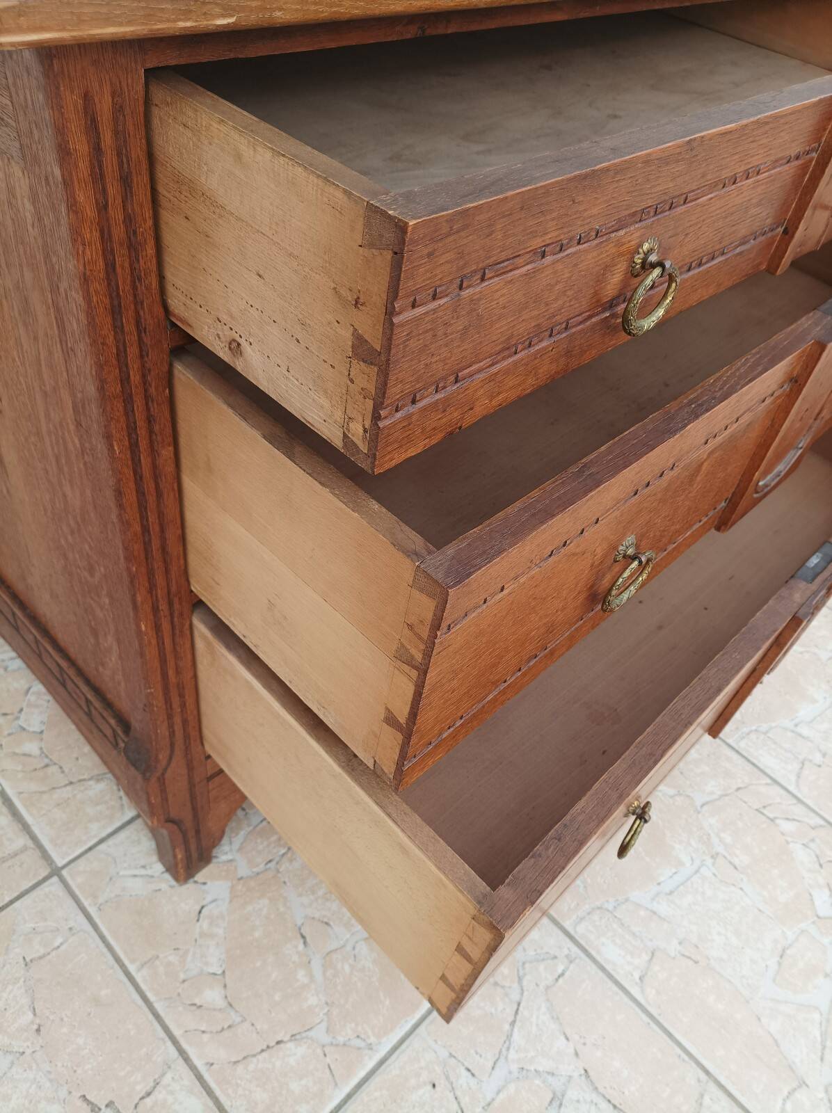 Louis XVI style oak commode