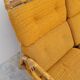 Living room sofa, 2 armchairs and a vintage rattan coffee table from the 1950s.
