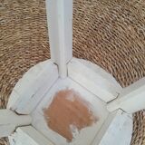 Vintage white farm stool