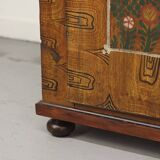 Folk art painted bridal armoire