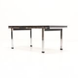 Mid century grey limestone and chrome coffee table 1960