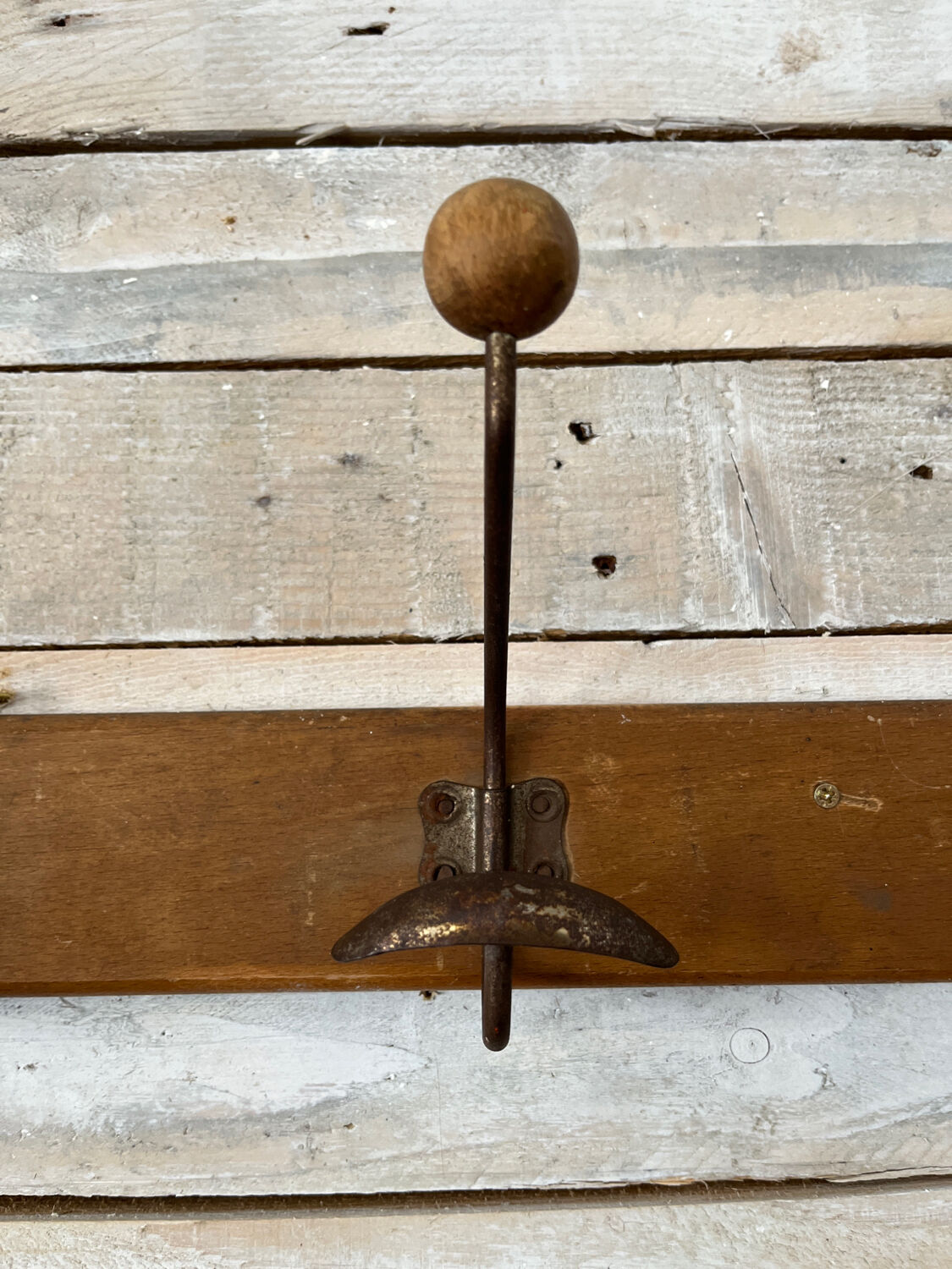 Old oak and metal hook