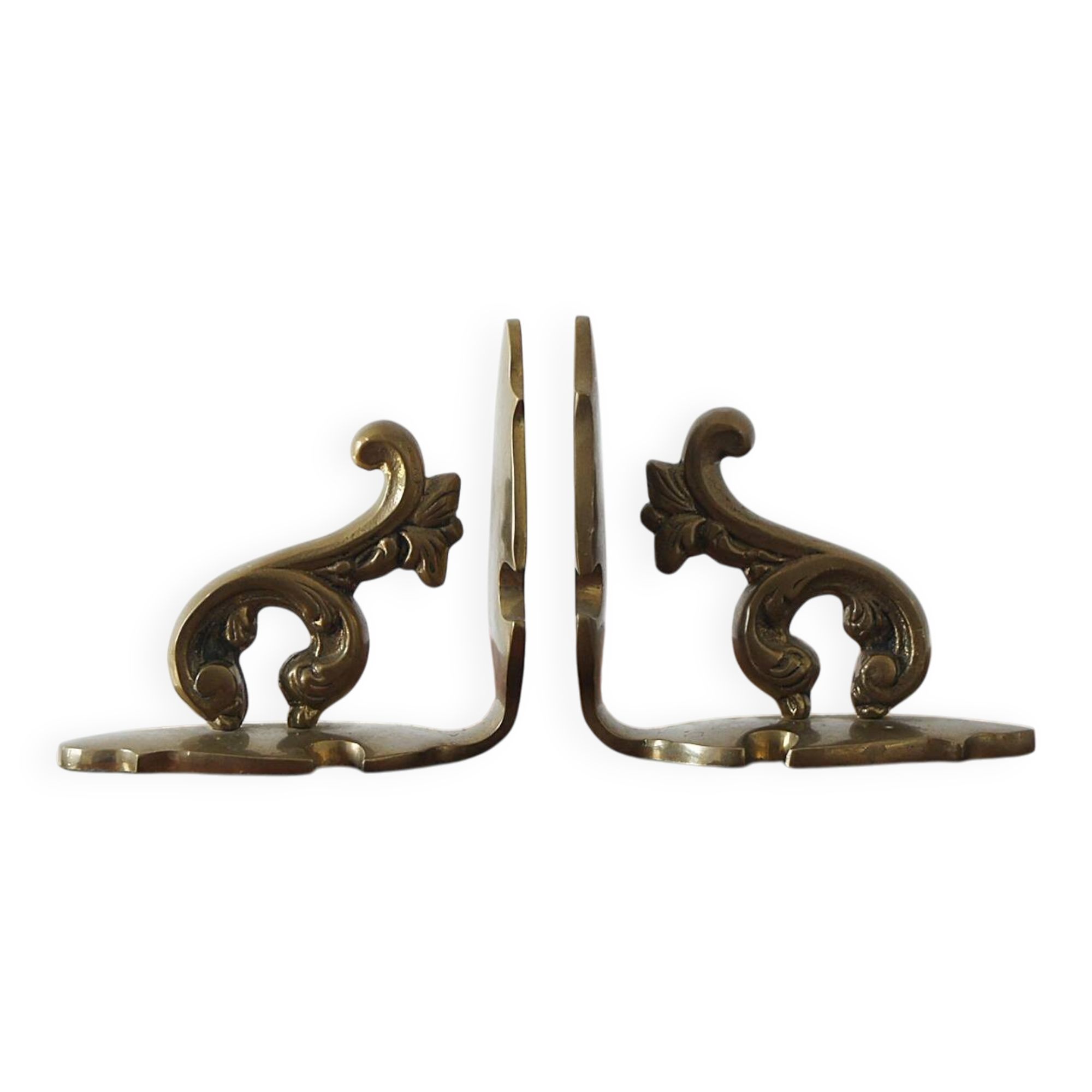 Serre-livres en laiton style années 1960, lot de 2