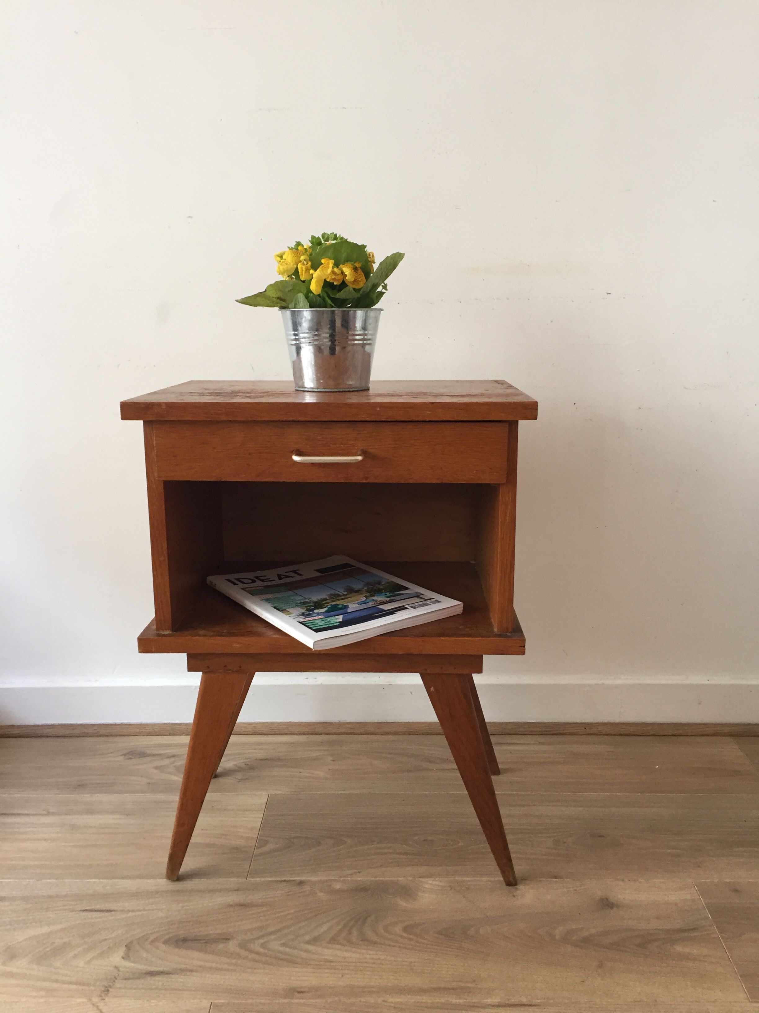 Vintage compass feet nightstand