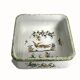 Moustiers, square shallow dish with bird decoration, 20th century.