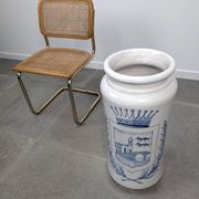 Antique Talavera Ceramic Umbrella and Walking Stick Stand with Bilbao Coat