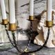 Pair of wrought iron candle holders four arms 50s
